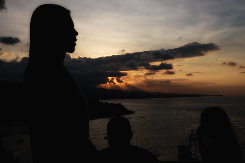 dawn, amed bali indonesien, light, women, outdoors, orange color, dusk, sundown, beauty in nature, human, looking at view, lifestyles, leisure activity