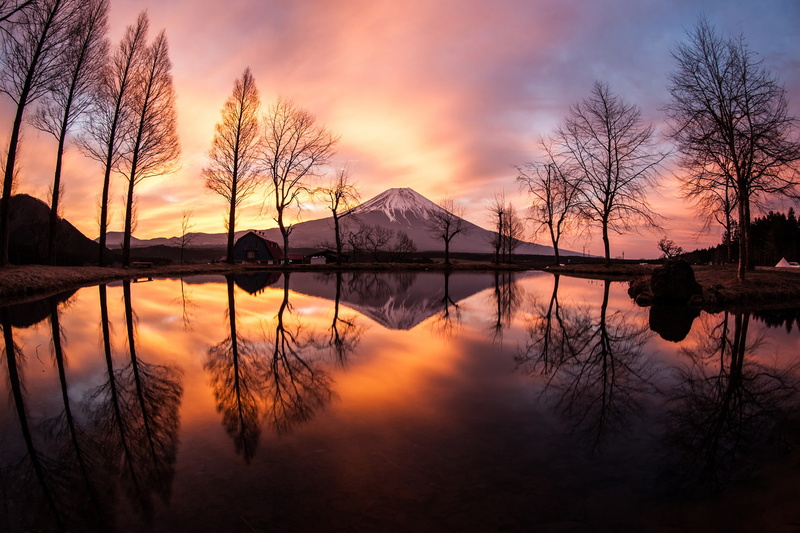 mountain, Japan, spring, March, the evening, 1080P, stratovolcano, Mount Fuji, the island of Honshu, Fuji