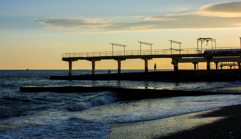 sky, motion, pier, sochi, industry, beauty in nature, blacksea, land, orange color, vsco, scenics - nature, nature, canonrussia, sochiponia, sunset, outdoors