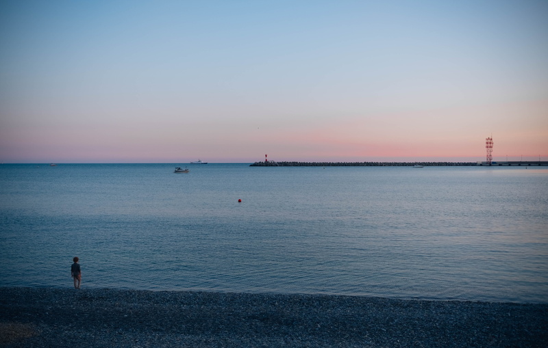 tranquility, outdoors, blacksea, fuji, beauty in nature, one person, sky, russia, tranquil scene, standing, men, sunset, сочи, scenics - nature, sochi