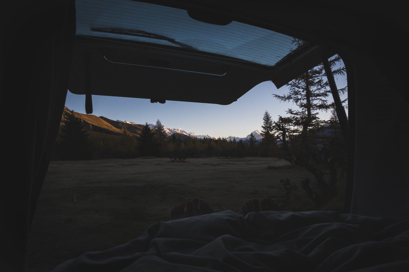 camping, mountains, travel, glamping, mountain, couples, indoors, no people, landscape, window, dawn, traveling, mt cook, day, van camping, hiking, built structure