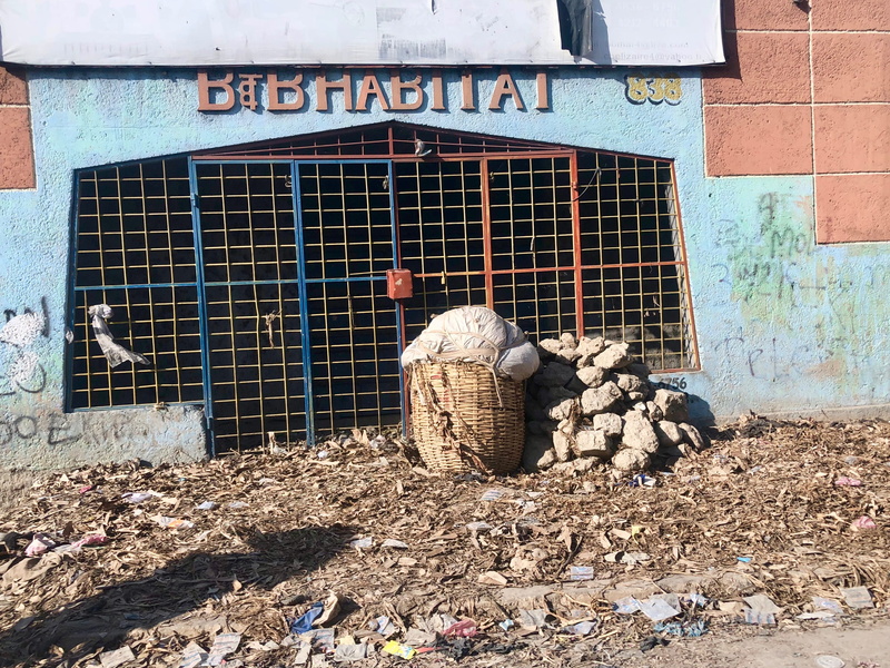 door, no people, building exterior, flagstone, 2K, entrance, Habitat, animal, BandB, path, trash, window, architecture, abandoned, Building, art and craft