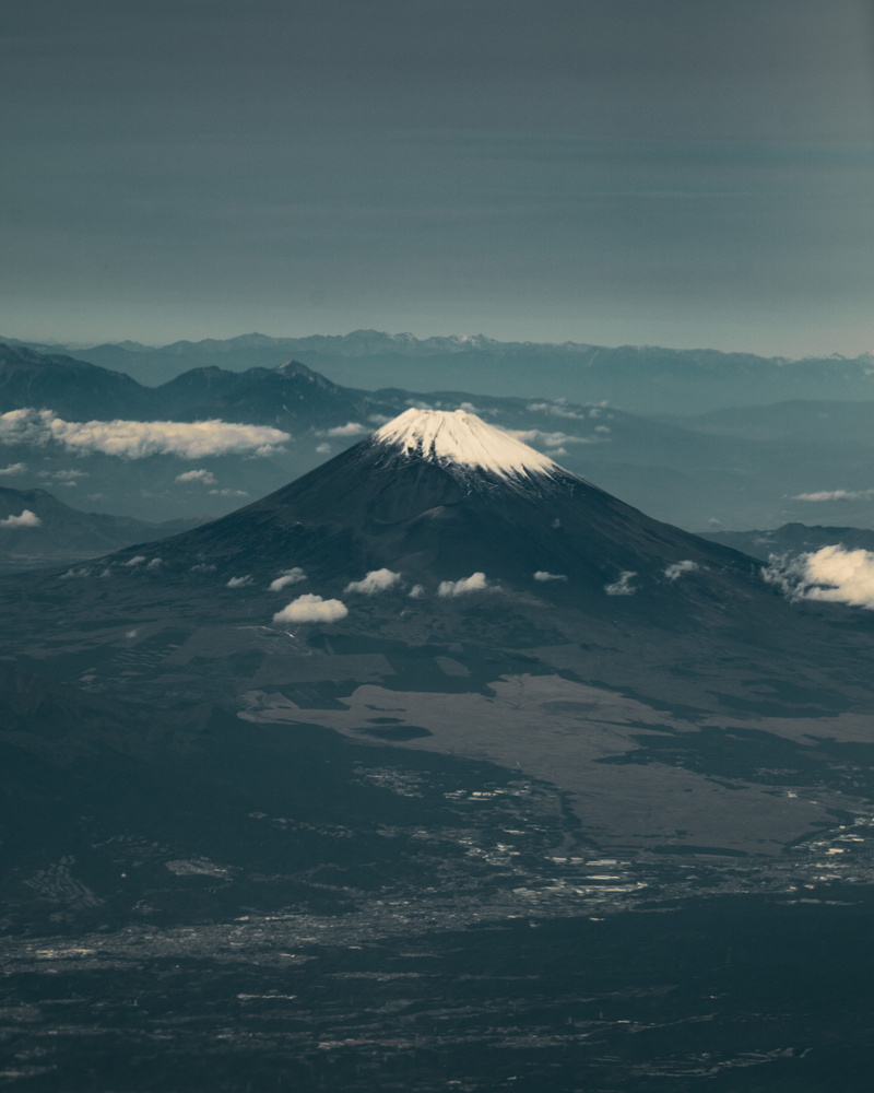 tranquil scene, scenery, landscape, volcanic crater, daytime, aerial view, non-urban scene, travel destinations, snow, idyllic, japan, 70-200, mountain peak