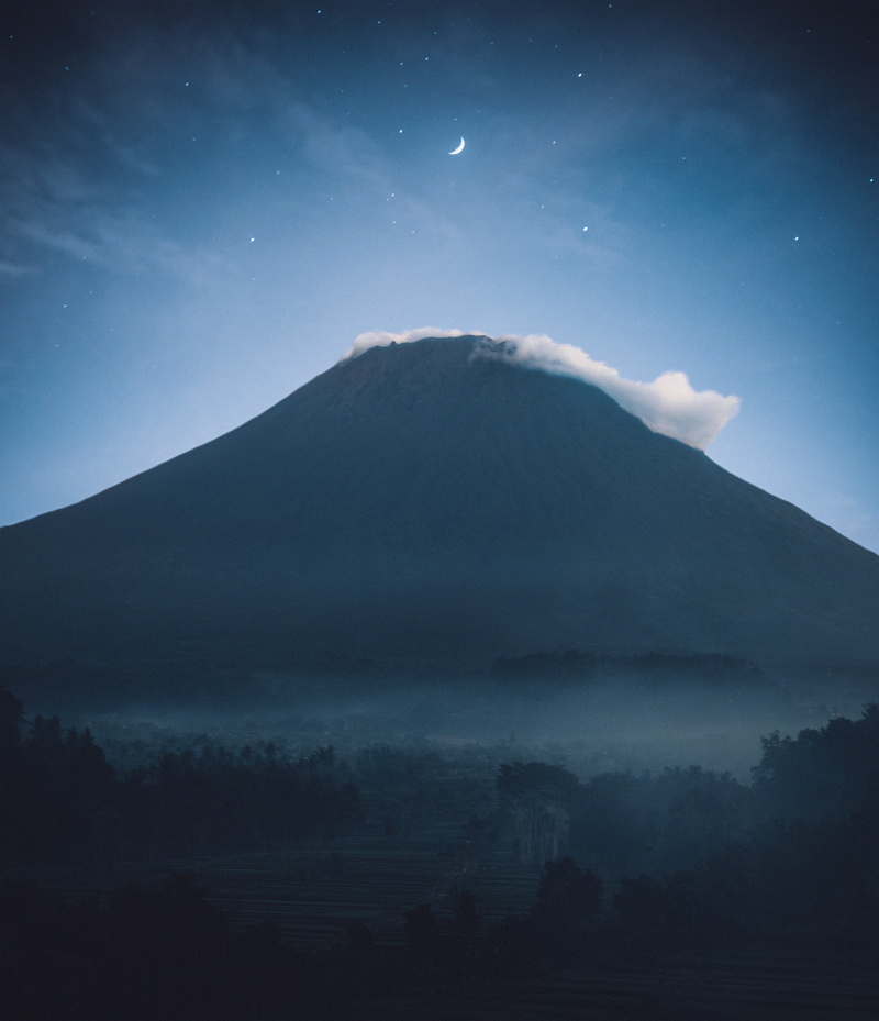 travel, clouds, scenics, covered, cloud - Sky, winter, outdoors, mist, explore, silhouette, tree, famous Place, japan, moon, beauty In Nature
