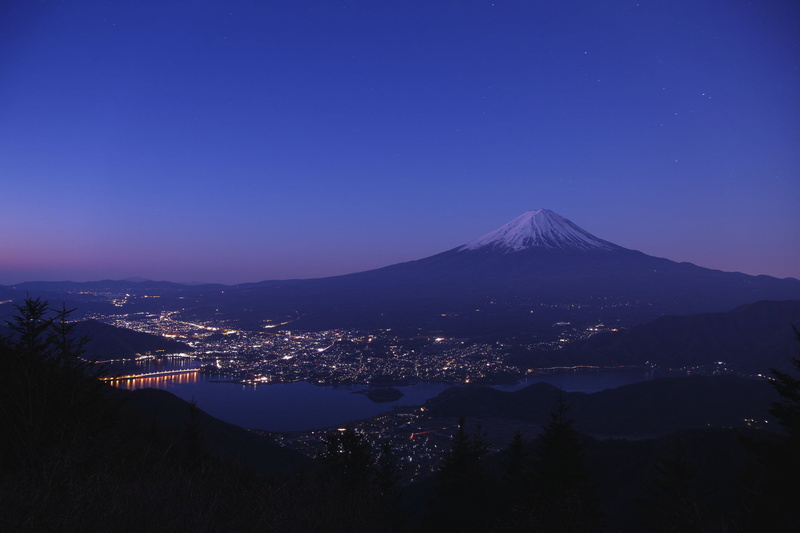 sky, travel destinations, the city, night, nature, volcano, Japan, city, environment, outdoors, scenics - nature, travel, no people, land, beauty in nature