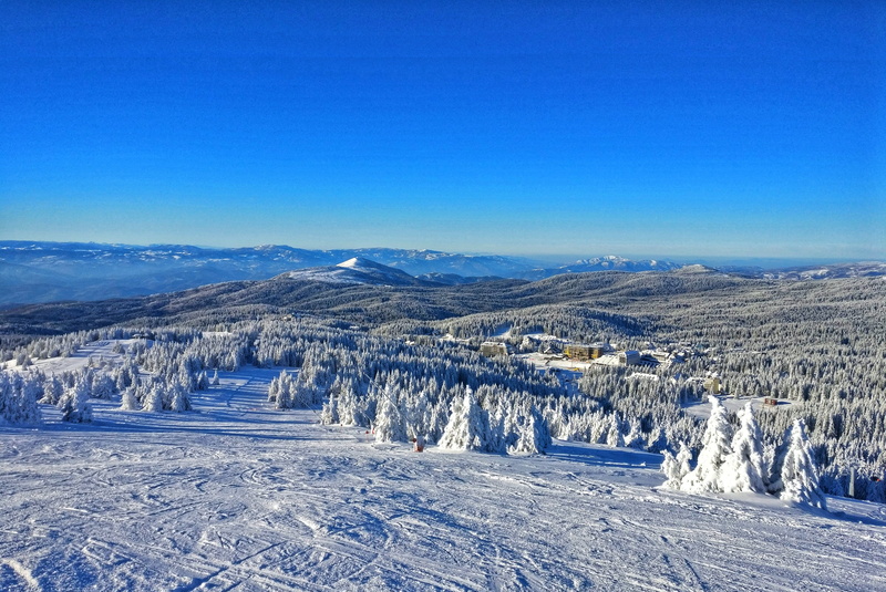 scenics - nature, s, mountain, kopaonik, non-urban scene, sky, environment, bird, beauty in nature, mountain range, tracks, snow, tree, view, tranquility