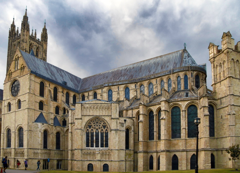 building exterior, arch, canterbury, facade, gothic style, architecture, the past, ancient civilization, nature, architectural column, building, travel