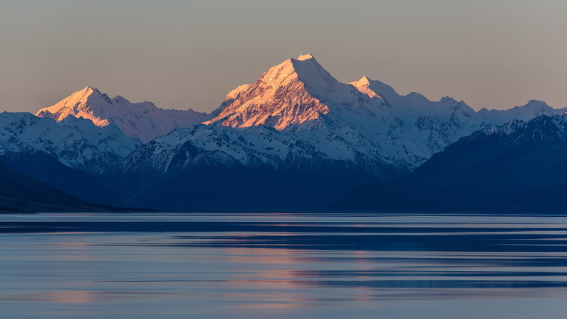 cold temperature, sunset, landscape, 2K, alps, beauty in nature, sky, mountain peak, no people, environment, snowcapped mountain, winter, mount Cook