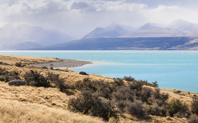 blue, tranquil scene, sea, lake, mountain, landscape, plant, scenics - nature, water, lakes, environment, beaches, 5K, pukaki, outdoors, photography, nature