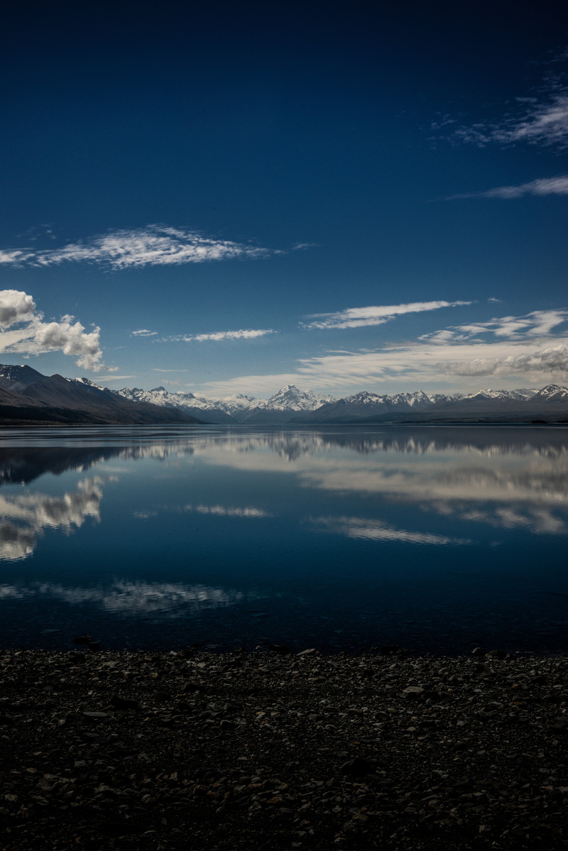 outdoors, skyline, 5K, tranquil scene, landscape, reflection lake, environment, tranquility, sky, lake pukaki, non-urban scene, reflection, beauty in nature