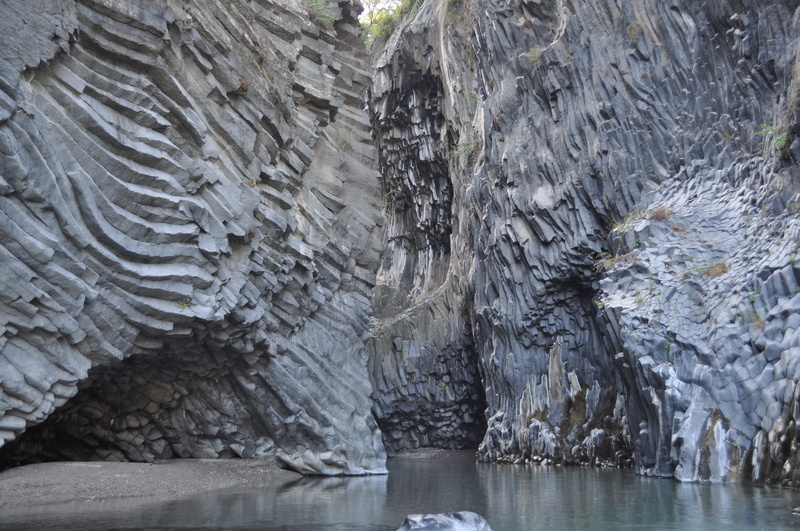 rock formation, tranquil scene, 4K, idyllic, lava rock, cliff, beauty in nature, Alcantara, Cave, formation, no people, geology, ice, rock, water, Messina