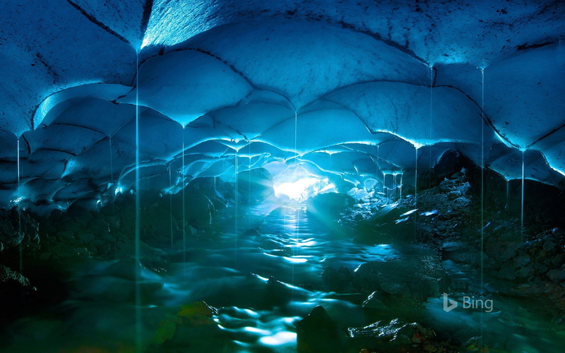 cave, snow, desktop, beauty in nature, w, environment, cold temperature, oregon, rock, wilderness, blue, rock - object, bing, light - natural phenomenon