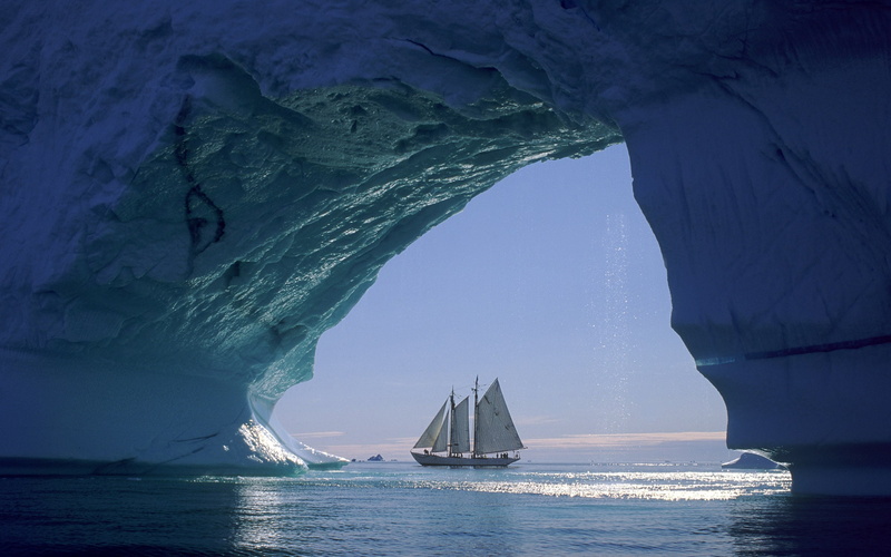 nautical vessel, cold temperature, sailboat, glacier, blue, winter, 2K, scenics - nature, nature, snow, environment, ship, landscape, motion, ice, sea