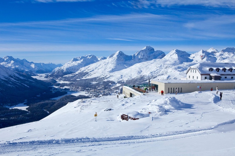 sport, 1080P, sky, lakes, blue, building exterior, switzerland, beauty in nature, white color, cold temperature, muottas muragl, mountains, snow, mountain range
