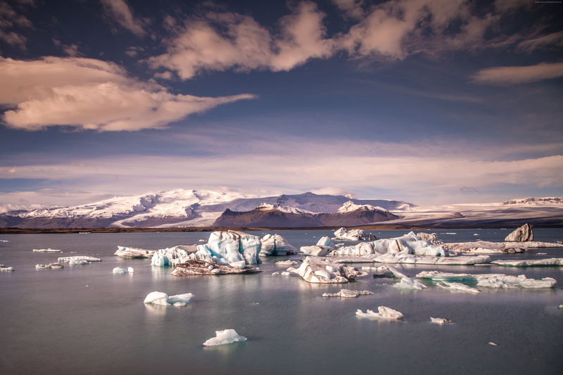 ice, Iceland, Jökulsárlón Lagoon, 4k, sky, 8k, 5k, 4K, mountains