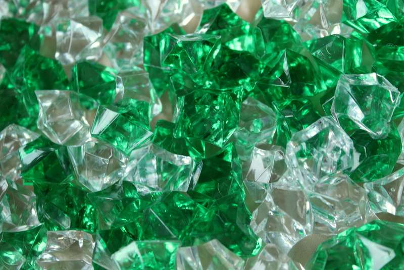 backgrounds, green, bag, crystals, still life, indoors, 4K, precious gem, green color, turquoise colored, sweet food, gemstone, abundance, texture, plastic bag