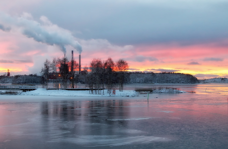 clouds, architecture, reflection, cloud - sky, no people, factory, fuel and Power Generation, building exterior, atmospheric, winter, environment, photo