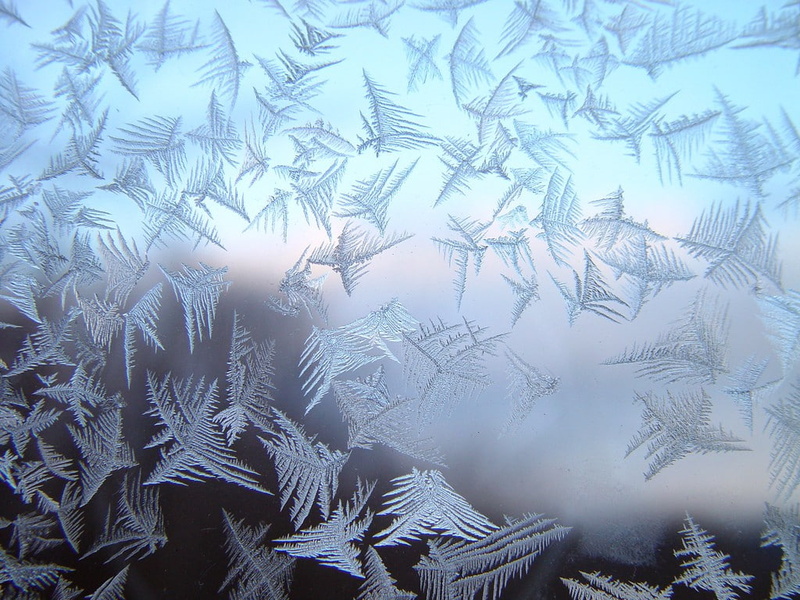 digital art, 480P, ice, snowflakes, hoarfrost