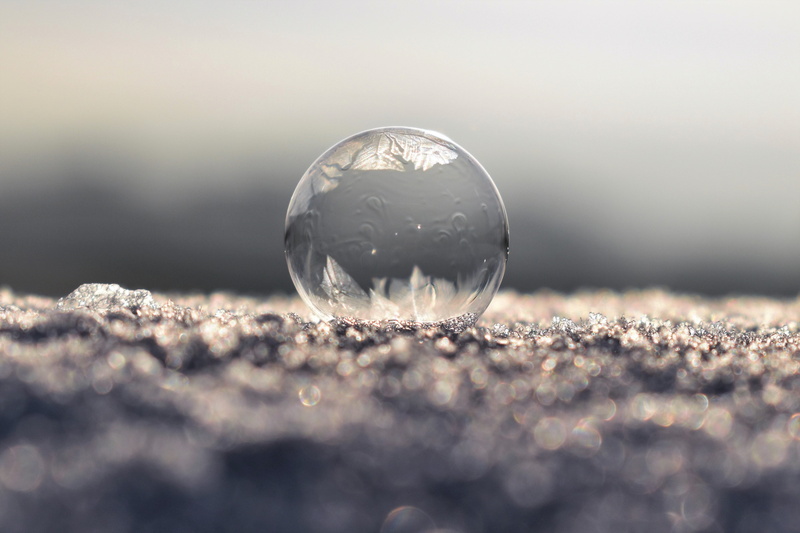 ball, crystal ball, focus on foreground, photography, nature, 4K, soap bubble, glass - material, sphere, winter, no people, frost, selective focus, surface level