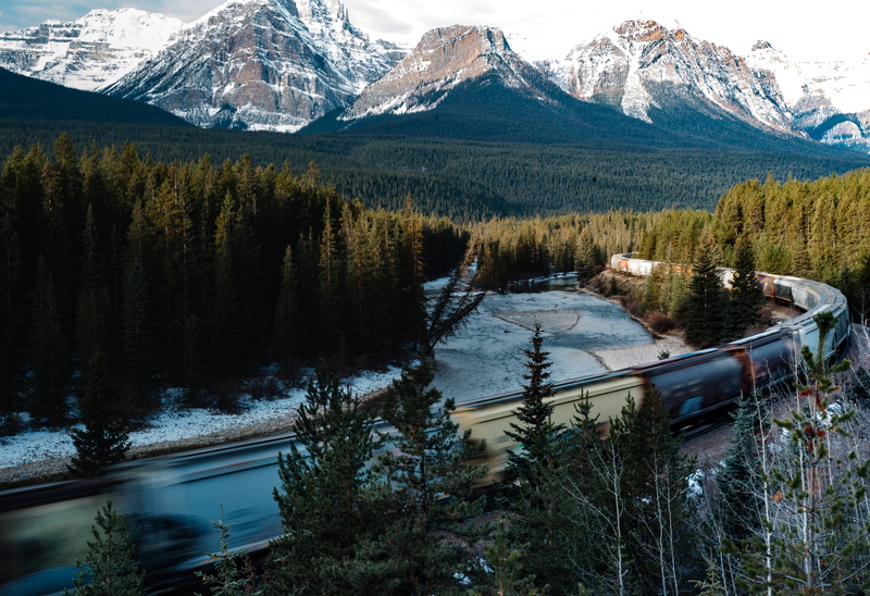 mountain range, 4K, conifer, spruce, glacier, nature, pipeline, plant, morant’s curve, no people, snow, lake, tranquil scene, flora, outdoors, day, non-urban scene