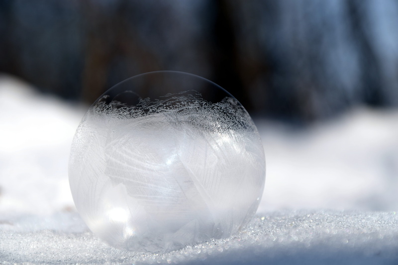 wintry, day, sphere, pattern, Soap Bubble, bubble, focus on foreground, christmas, ice-bag, Cold, transparent, ice, frosted soap bubble, cold temperature