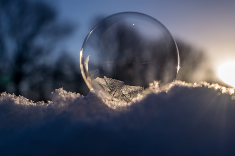 ball, frozen, sky, crystals, ze, hardest, magic, icy cold, animal, no people, spherical, soap bubble, 5K, orange, sunrise, reflection, fortune telling