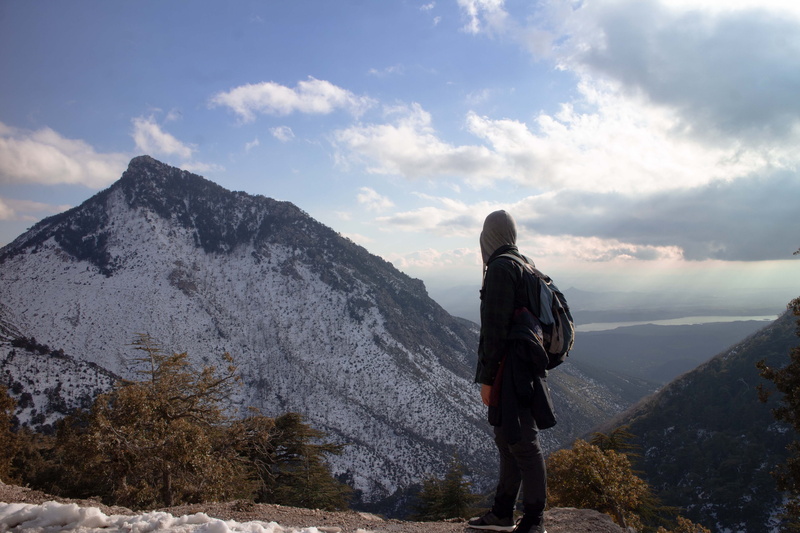 standing, abies, adventure, nature, looking at view, idyllic, ice, cloud - sky, peak, warm clothing, tranquility, one person, leisure activity, activity