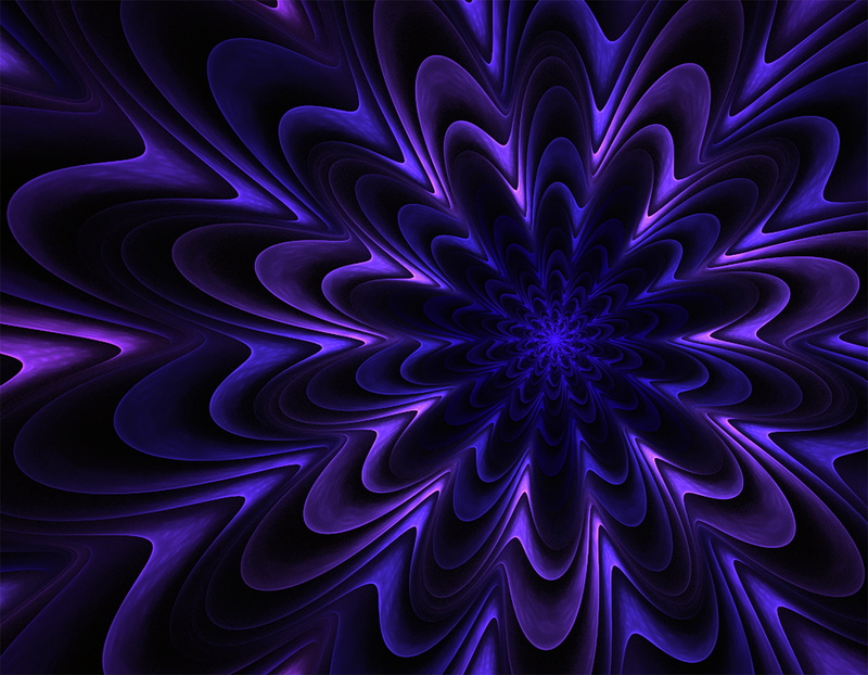 purple, fractal, patterns, 2K, volumetric, wavy