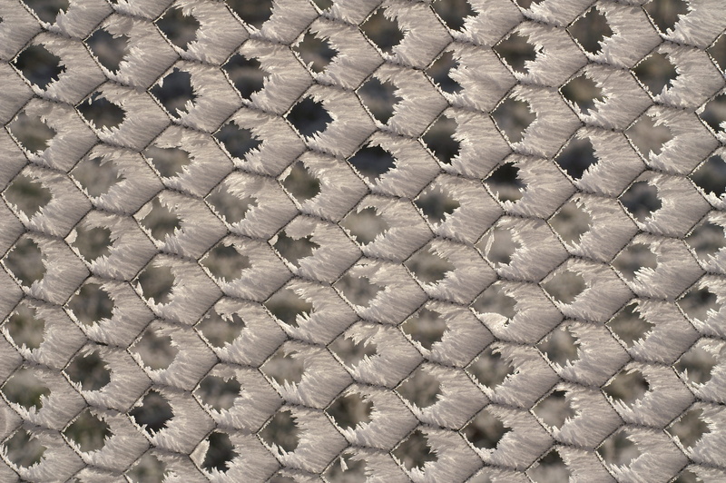 grid, fence, abstract, extreme, frozen, hanging, creative, metal, repeat, ice, decoration, seamless, ice crystals, abundance, large group of objects