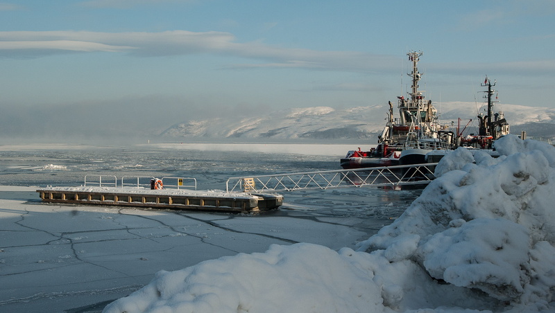 industry, 2K, sky, norway, mode of transportation, arctic circle, fuel and power generation, kirkenes, water, business, outdoors, snow, no people, oil industry