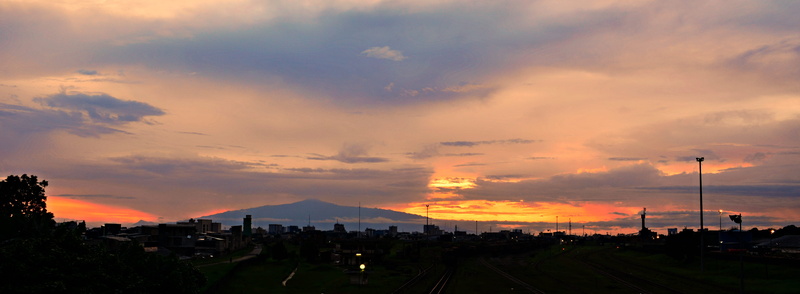 fako, skyline, built structure, mount cameroon, nature, city, lights, environment, beauty in nature, scenics - nature, building, train, bessengue, sunset