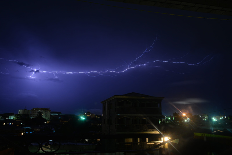 lightning, warning sign, kmertour, cameroon, beauty in nature, power, no people, bolt, forked lightning, douala, building exterior, extreme weather, architecture