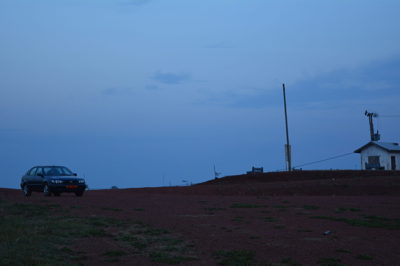 land vehicle, foumban, road, no people, 5K, field, outdoors, mode of transportation, cameroun, cloud - sky, beauty in nature, travel, noun, day, landscape