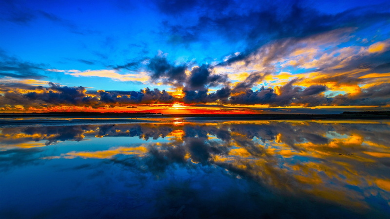 Clouds, Strait, Sea, sunrise, 2K, cook, photo, Zealand, Manakau, New, Sunset