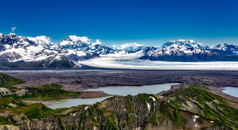 Alaska, Outdoors, Scenic, scenics - nature, mountain peak, United States, Wilderness, snowcapped mountain, lagoon, 1080P, winter, Mountains, no people