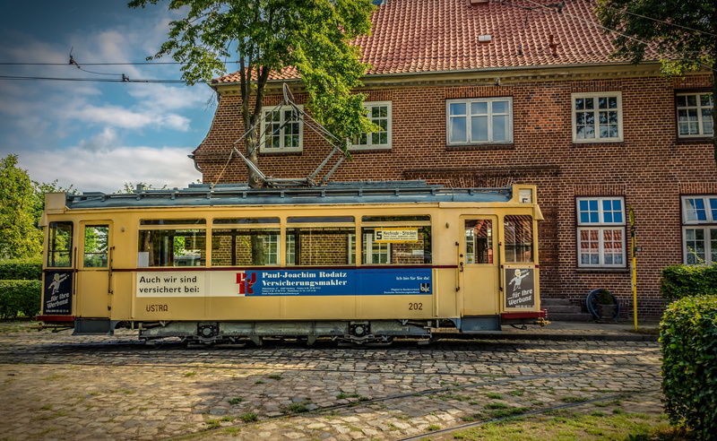 train - vehicle, mode of transportation, building, public transportation, rail transportation, cloud - sky, transportation, architecture, day, plant, sky