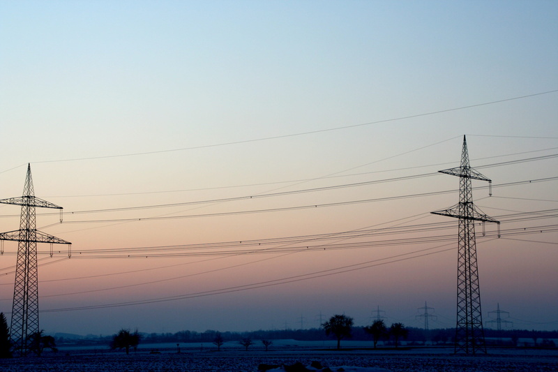 telephone line, still, 2K, no people, electricity pylon, architecture, sky, technology, low angle view, power lines, dusk, environment, power line, sunrise