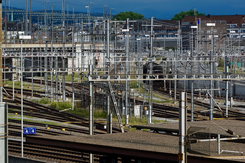 rail transportation, scaffolding, upper lines, development, day, construction industry, industry, fuel and power generation, switzerland, nature, metal