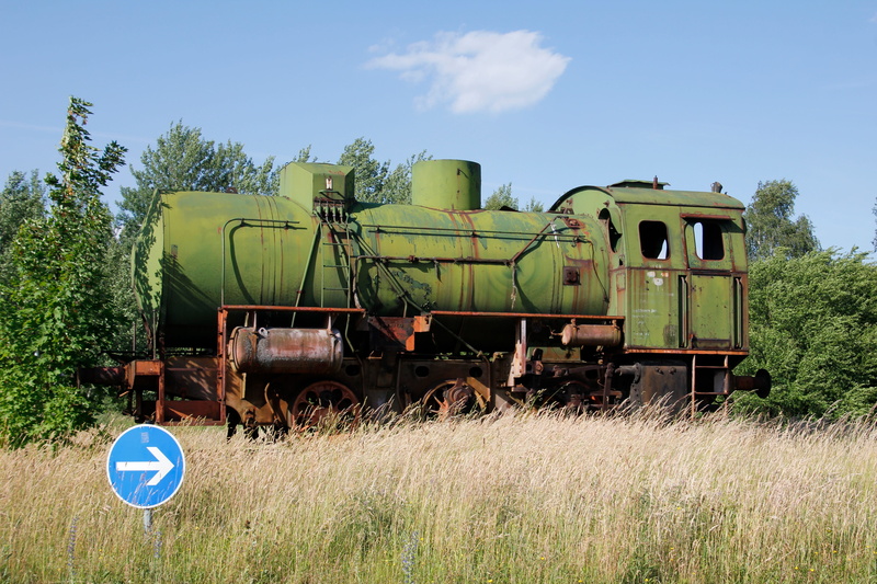 locomotive, rail traffic, Old Train, train - vehicle, sky, field, rail transportation, track, grass, crop, rural scene, mode of transportation, transportation
