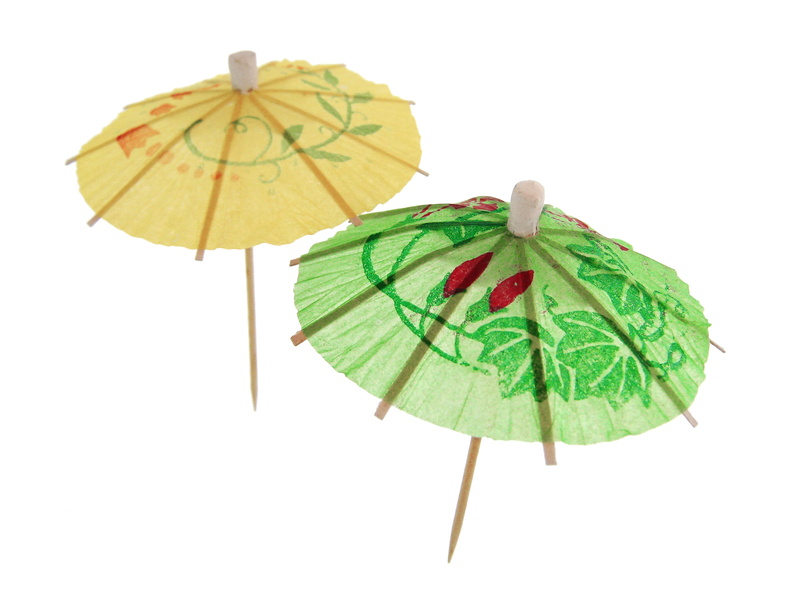 stick, umbrella, multi colored, still life, copy space, no people, brella, isolated, coctail, background, leaf, plant part, white background, cut out, indoors