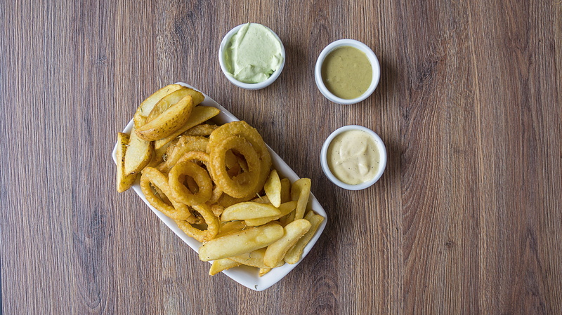 no people, meal, dinner, snack, crisp, yellow, potato, food and drink, still life, indoors, unhealthy eating, cooking, mustard, lunch, fast food, food