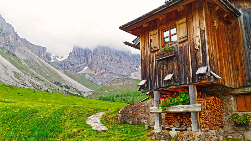 architecture, mountain Range, built structure, Refuge, scenics, landscape, village, building, mountain, no People, cold temperature, dolomites, snow, house