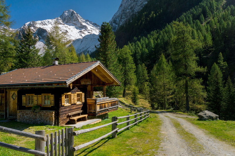 hike, environment, building, tranquility, built structure, 5K, day, rest, mountain range, nature, land, alm, wood - material, tranquil scene, no people