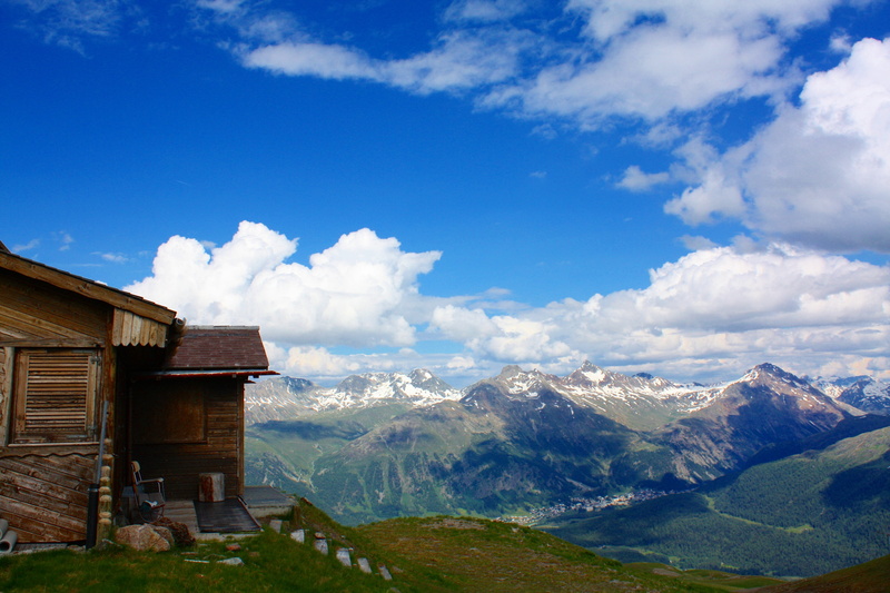 tranquil scene, scenics - nature, environment, travel, nature, outdoors, land, european Alps, no people, engadin, mountain, chalet, landscape, architecture