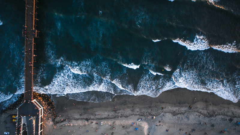 panoramic, ocean, black, land, nature, people, coast, looking down, seashore, view, pier, rock, long exposure, flowing water, geology, person, architecture