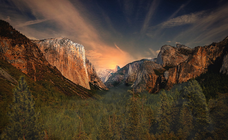 travel destinations, 2K, environment, extreme Terrain, sunset, sky, daytime, forest, dusk, tranquil Scene, surrounded, outdoors, mountain, mountain Range