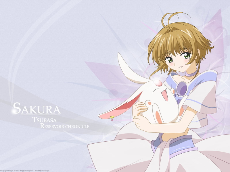 backgrounds, 720P, bangs, rabbit, portrait, three quarter length, tsubasa reservoir chronicle, young women, child, women, blond hair, emotion, beautiful woman