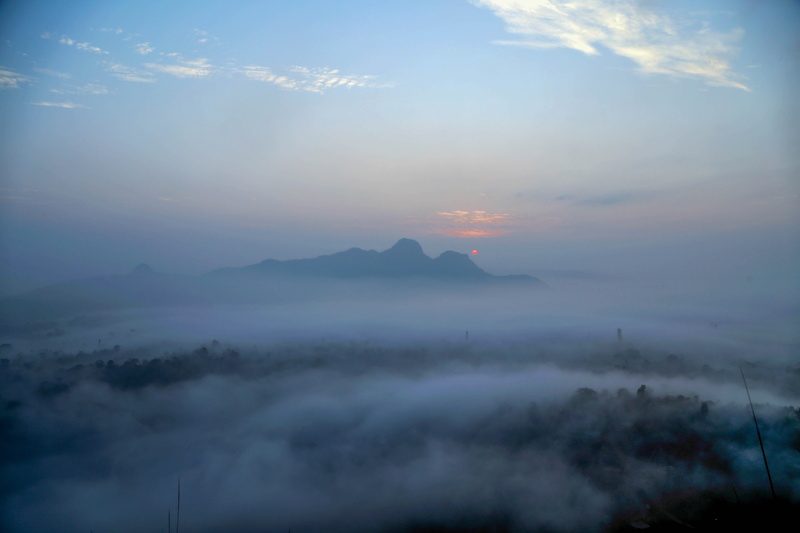 no people, nature, beauty in nature, kerala, tranquility, 5K, environment, edakkalcave, cloud - sky, fog, sun, eadkkal, cloudscape, outdoors, scenics - nature