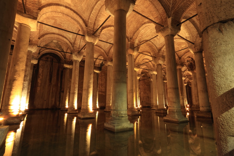 abbey, spirituality, reflection, Cistern, tourism, Turkey, travel, belief, 4K, Basilica, Istanbul, day, no people, underground, famous, colonnade, ornate
