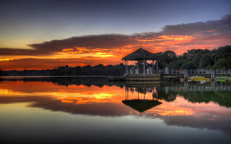 hd, building exterior, no people, building, built structure, singapore, reflection, mobile, tranquility, orange color, beauty in nature, sky